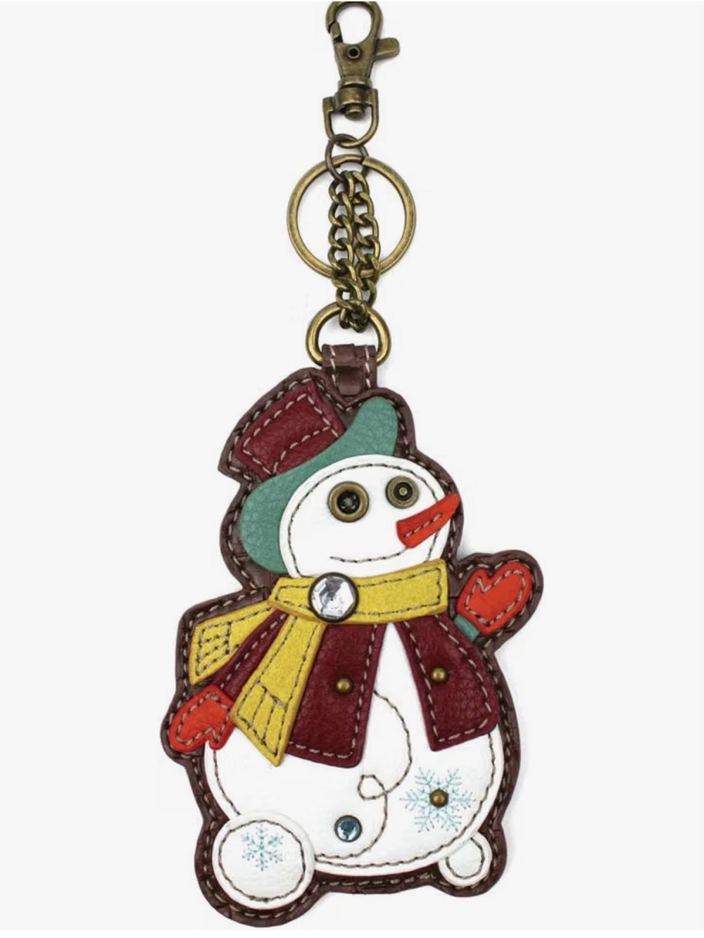Chala snowman keychain bag charm coin purse NWT